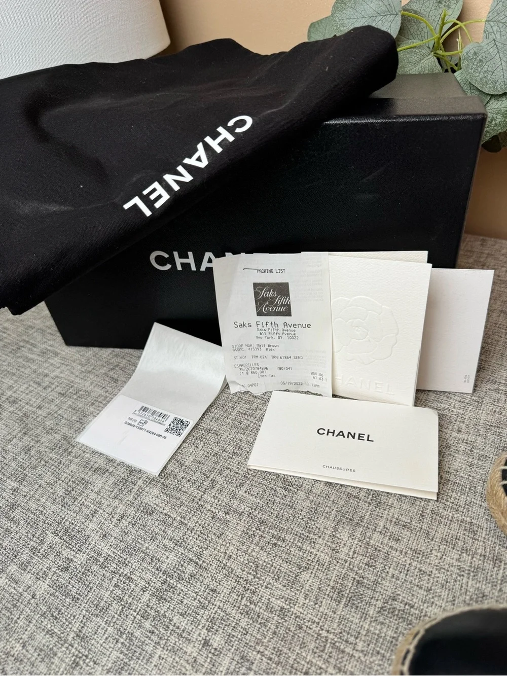 Chanel 22S Espadrilles Style: G38628 Y55871 K4264 Size: EU 36